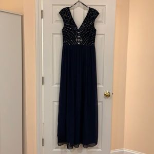 Aidan Mattox Beaded Navy dress. Size 10.